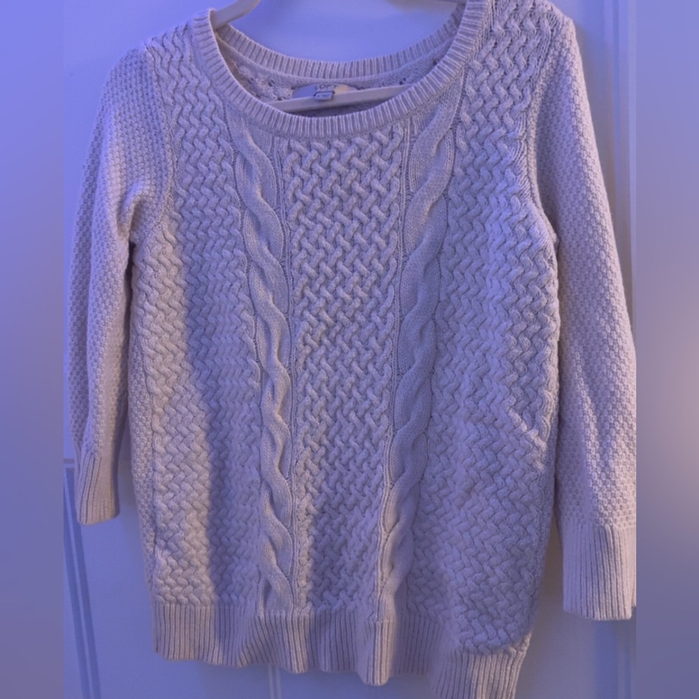 Women's Cream Cable Knit Sweater